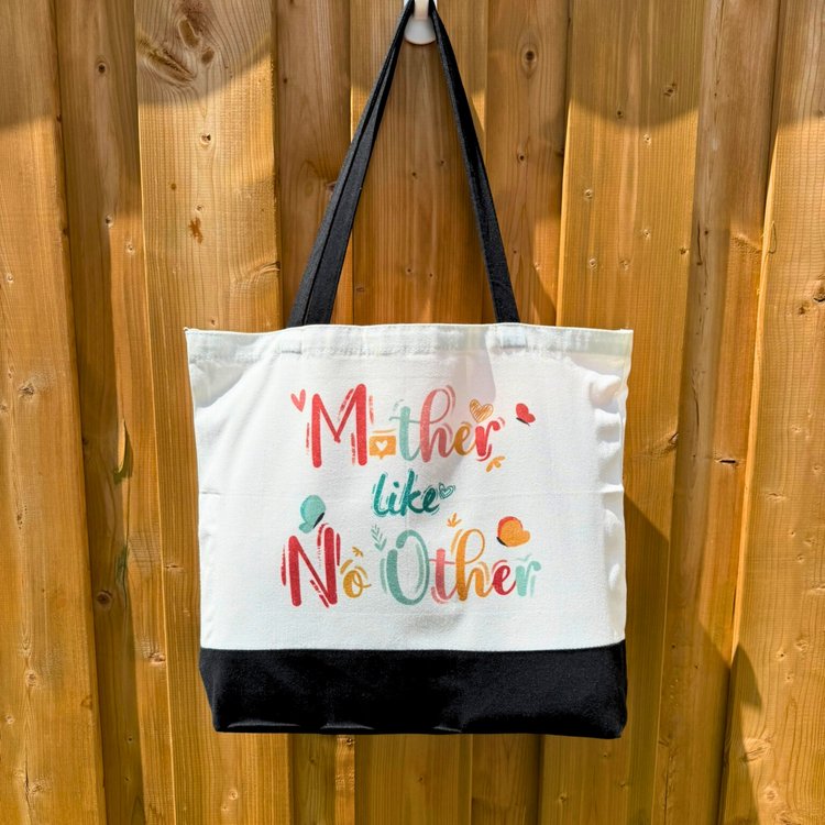 Mother Like No Other - Spacious, Soft, Everyday Tote in Black & White