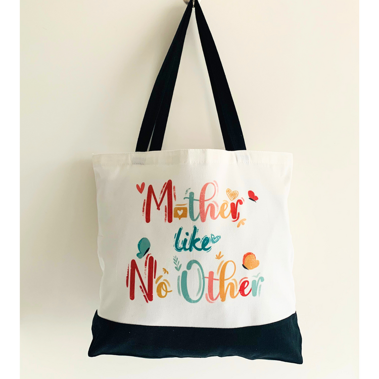 Mother Like No Other - Spacious, Soft, Everyday Tote in Black & White