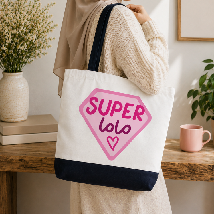 Super ماما - Spacious, Soft, Everyday Tote in Black & White