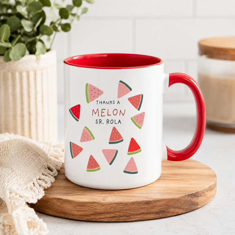 Thanks a Melon – 15 oz Ceramic Mug (Customizable Name & Title)