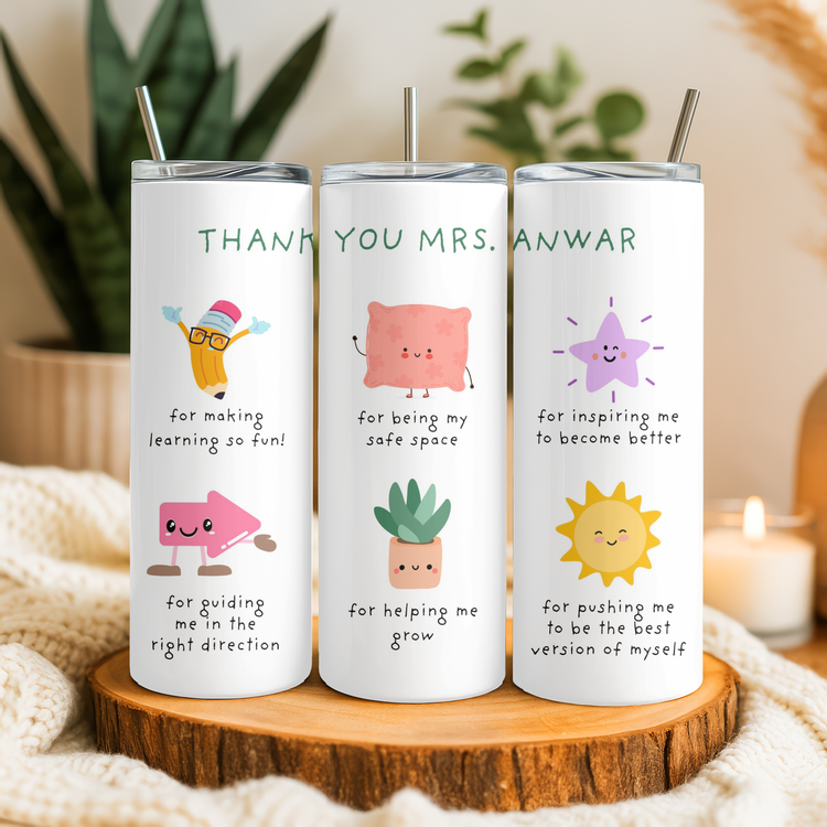 Thank You For Helping Me Grow – 20 oz Lightweight Stainless Steel Tumbler (Customizable Name & Title)