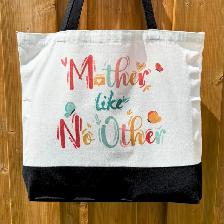 Mother Like No Other - Spacious, Soft, Everyday Tote in Black & White