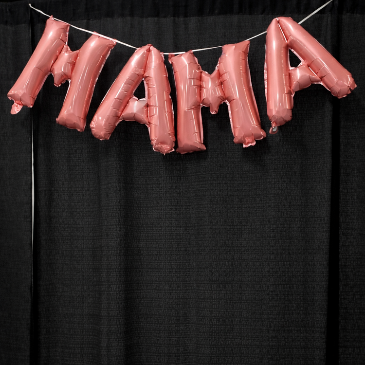 MAMA Balloon Banner – Pearl Pink Hanging Foil Letter Set