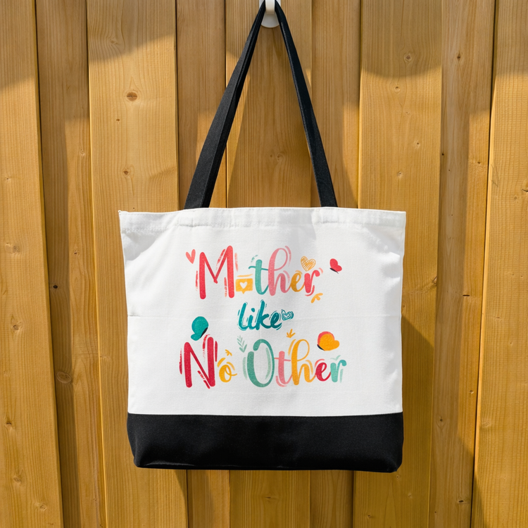 Mother Like No Other - Spacious, Soft, Everyday Tote in Black & White