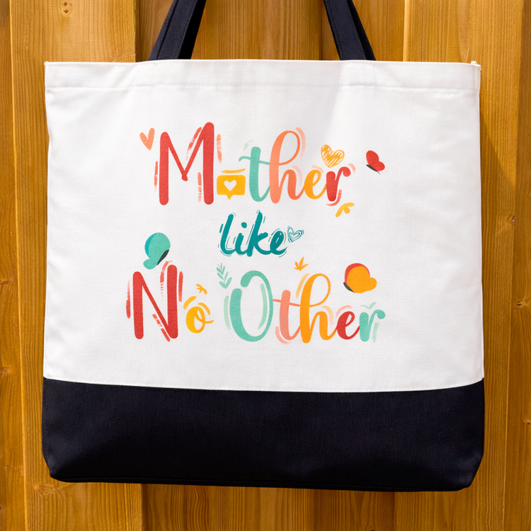 Mother Like No Other - Spacious, Soft, Everyday Tote in Black & White