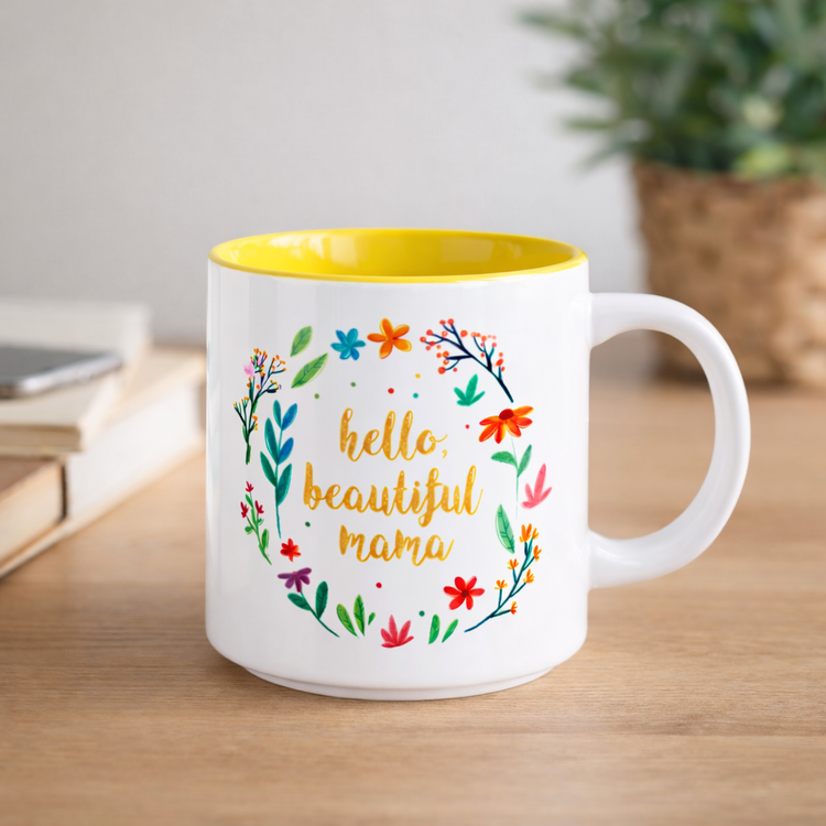 Hello Beautiful Mama – 10 oz Ceramic Mug