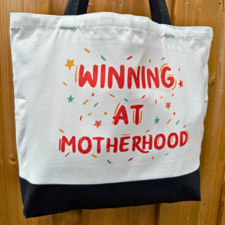 Winning at Motherhood - Spacious, Soft, Everyday Tote in Black & White