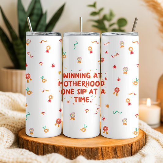 Winning at Motherhood – 20 oz Lightweight Stainless Steel Tumbler