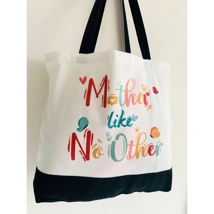 Mother Like No Other - Spacious, Soft, Everyday Tote in Black & White