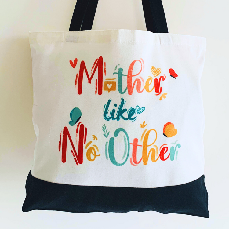 Mother Like No Other - Spacious, Soft, Everyday Tote in Black & White