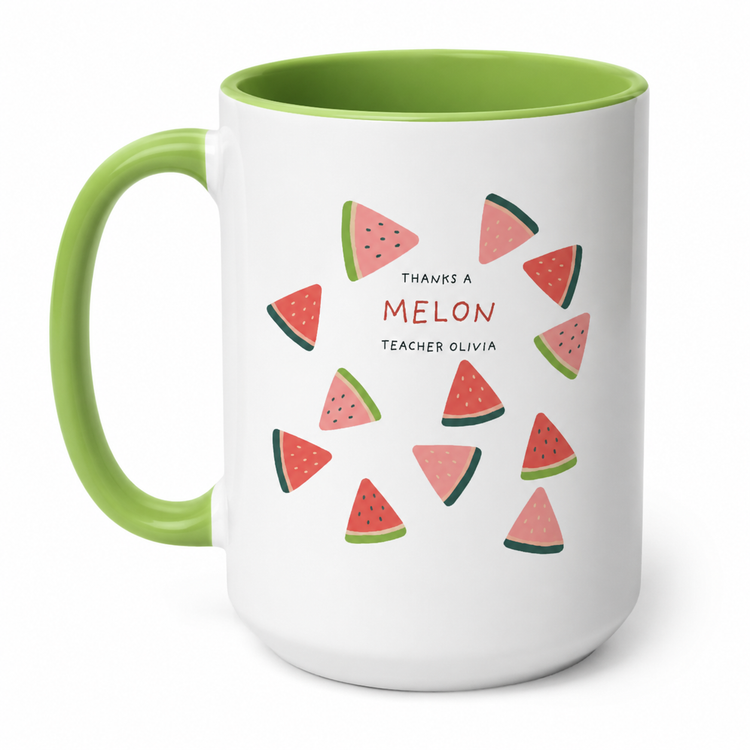 Thanks a Melon – 15 oz Ceramic Mug (Customizable Name & Title)