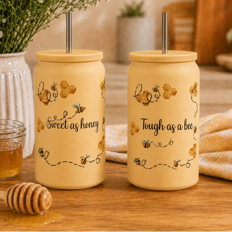 Sweet as honey 🍯 Tough as a Bee 🐝 - 16 oz Colored Stainless Steel Tumbler