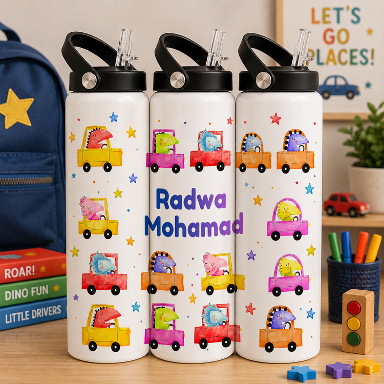 Personalized Kids 20 oz Water Bottle | Stainless Steel | Custom Name | Fun Designs for Kids