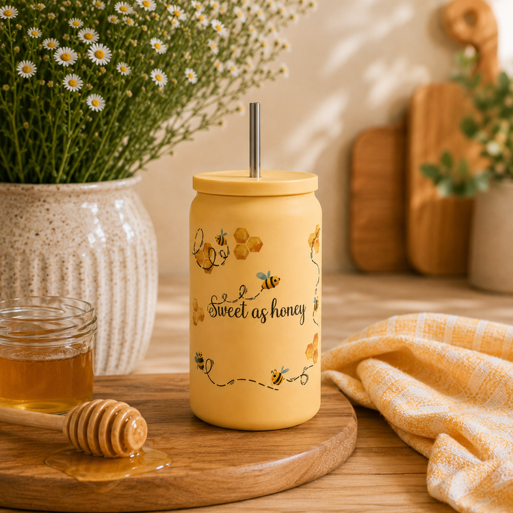 Sweet as honey 🍯 Tough as a Bee 🐝 - 16 oz Colored Stainless Steel Tumbler