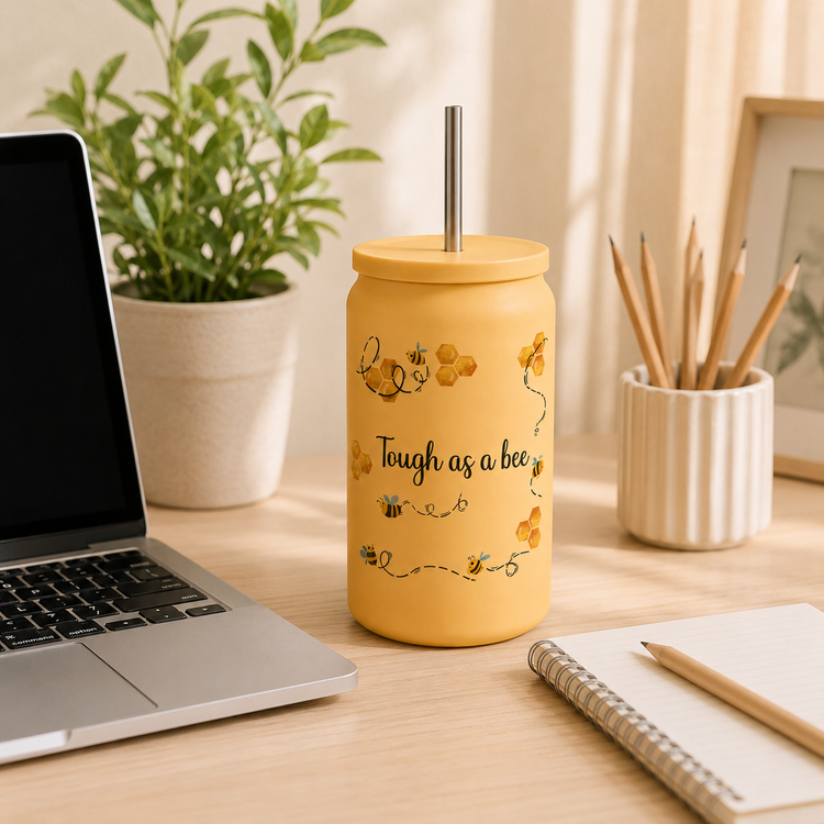 Sweet as honey 🍯 Tough as a Bee 🐝 - 16 oz Colored Stainless Steel Tumbler