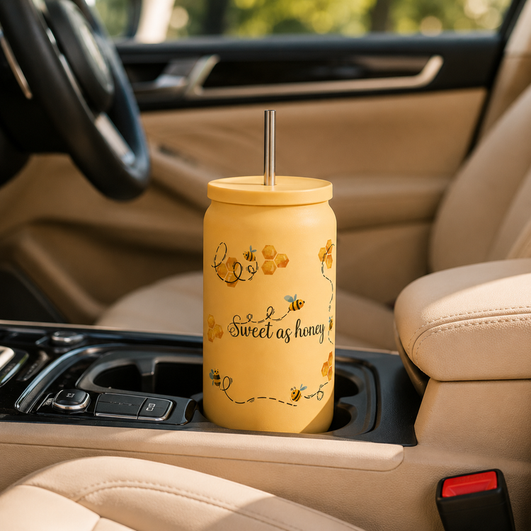 Sweet as honey 🍯 Tough as a Bee 🐝 - 16 oz Colored Stainless Steel Tumbler