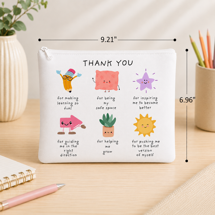 Thank You For Helping Me Grow - Essentials Pouch (Customizable Name & Title)