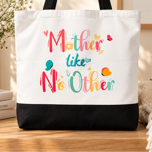Mother Like No Other - Spacious, Soft, Everyday Tote in Black & White