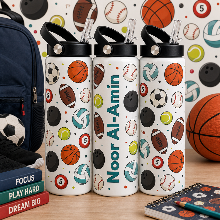 Personalized Kids 20 oz Water Bottle | Stainless Steel | Custom Name | Fun Designs for Kids