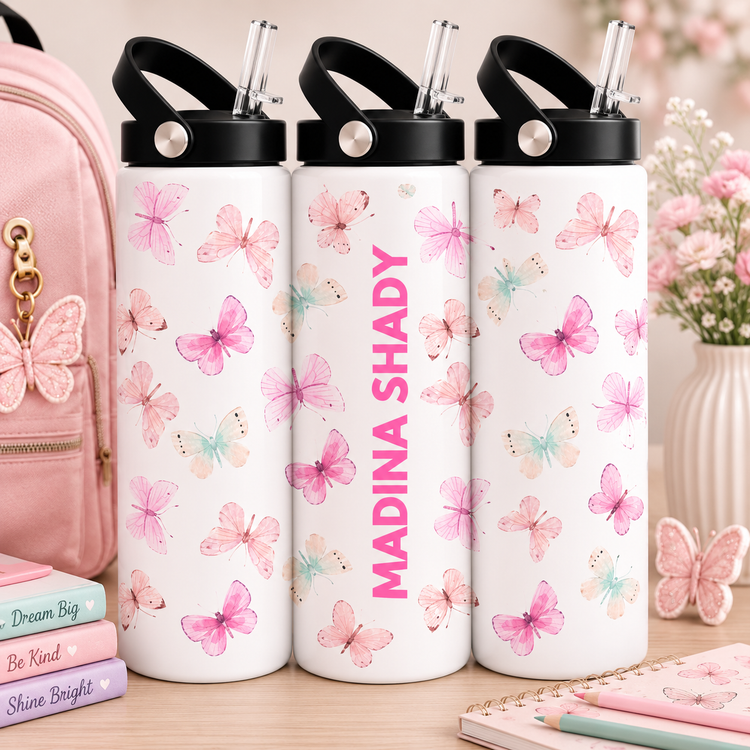 Personalized Kids 20 oz Water Bottle | Stainless Steel | Custom Name | Fun Designs for Kids