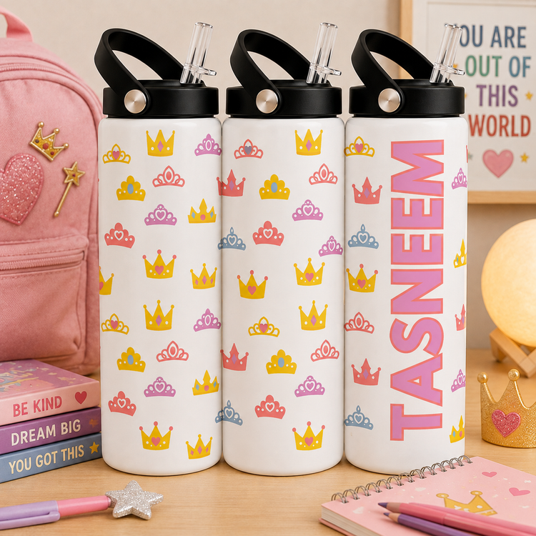 Personalized Kids 20 oz Water Bottle | Stainless Steel | Custom Name | Fun Designs for Kids