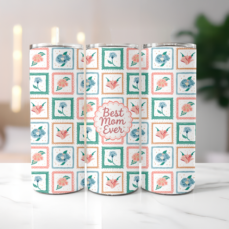 Stitched With Love (Best Mom Ever) – 20 oz Lightweight Stainless Steel Tumbler