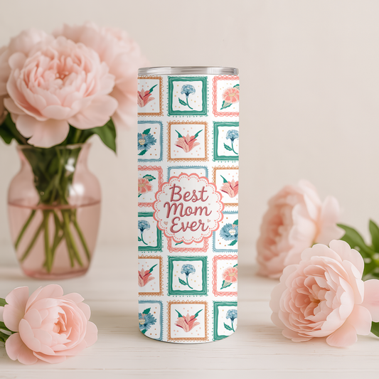 Stitched With Love (Best Mom Ever) – 20 oz Lightweight Stainless Steel Tumbler