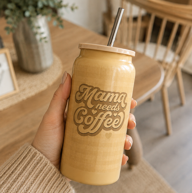 Mama Needs Coffee - 16 oz Colored Stainless Steel Tumbler