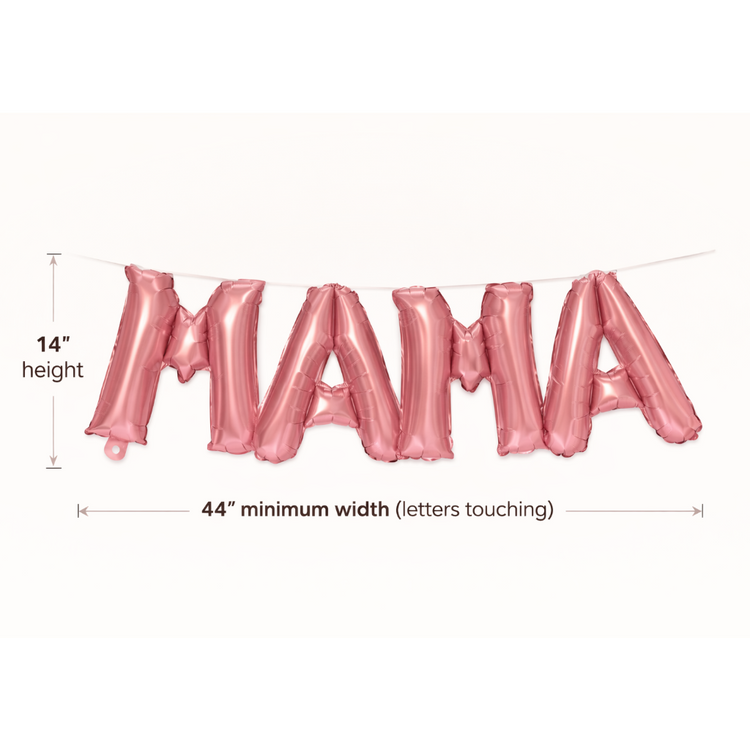 MAMA Balloon Banner – Pearl Pink Hanging Foil Letter Set