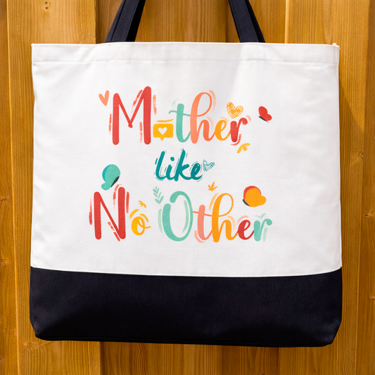Mother Like No Other - Spacious, Soft, Everyday Tote in Black & White