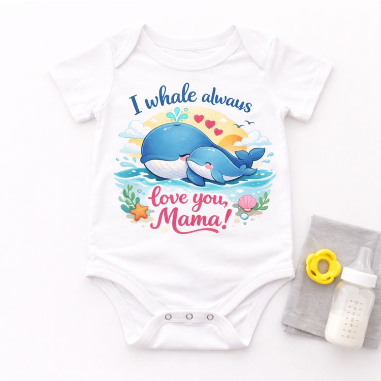 🐳 I whale always love you, Mama – Baby Bodysuit