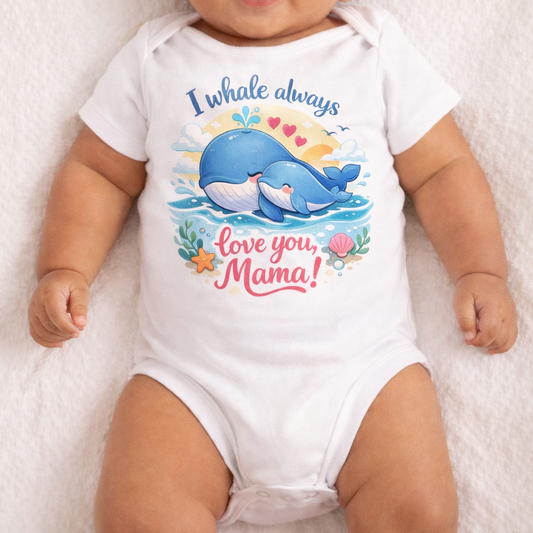 🐳 I whale always love you, Mama – Baby Bodysuit